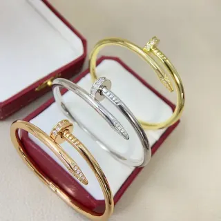 Cartier Juste un Clou Pavé-Set Nail Motif Bangle Bracelets