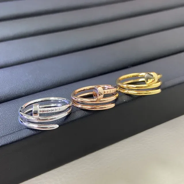 Cartier Juste un Clou 银金 双带 钉子图案 戒指 3