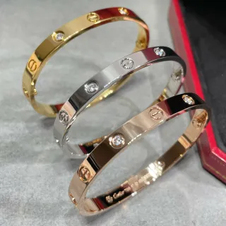 Cartier Love সোনা রুপা কঠিন ব্যান্ড স্ক্রু মোটিফ ব্রেসলেট
