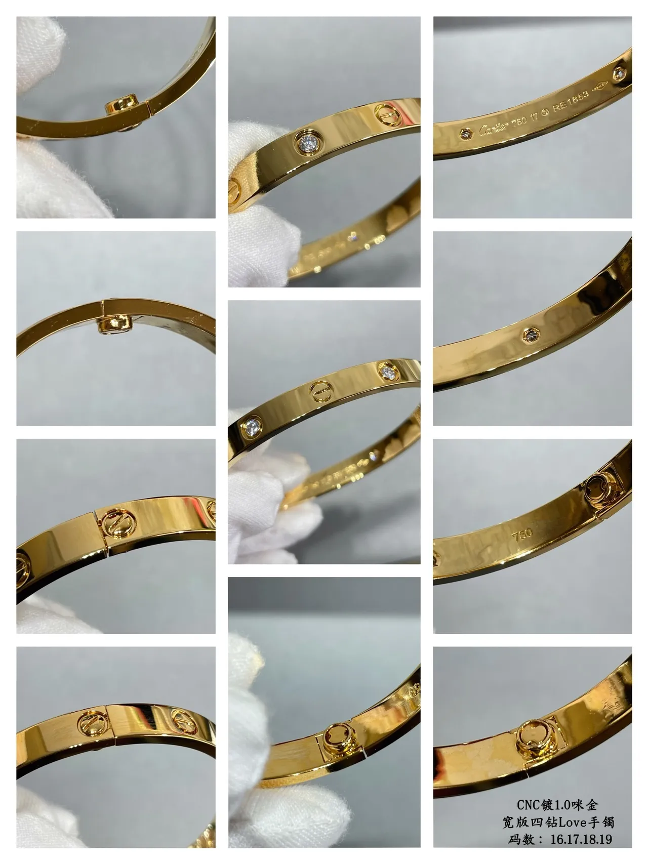 Cartier Love Brazalete Rígido Oro Plata Motivo de Tornillo 5