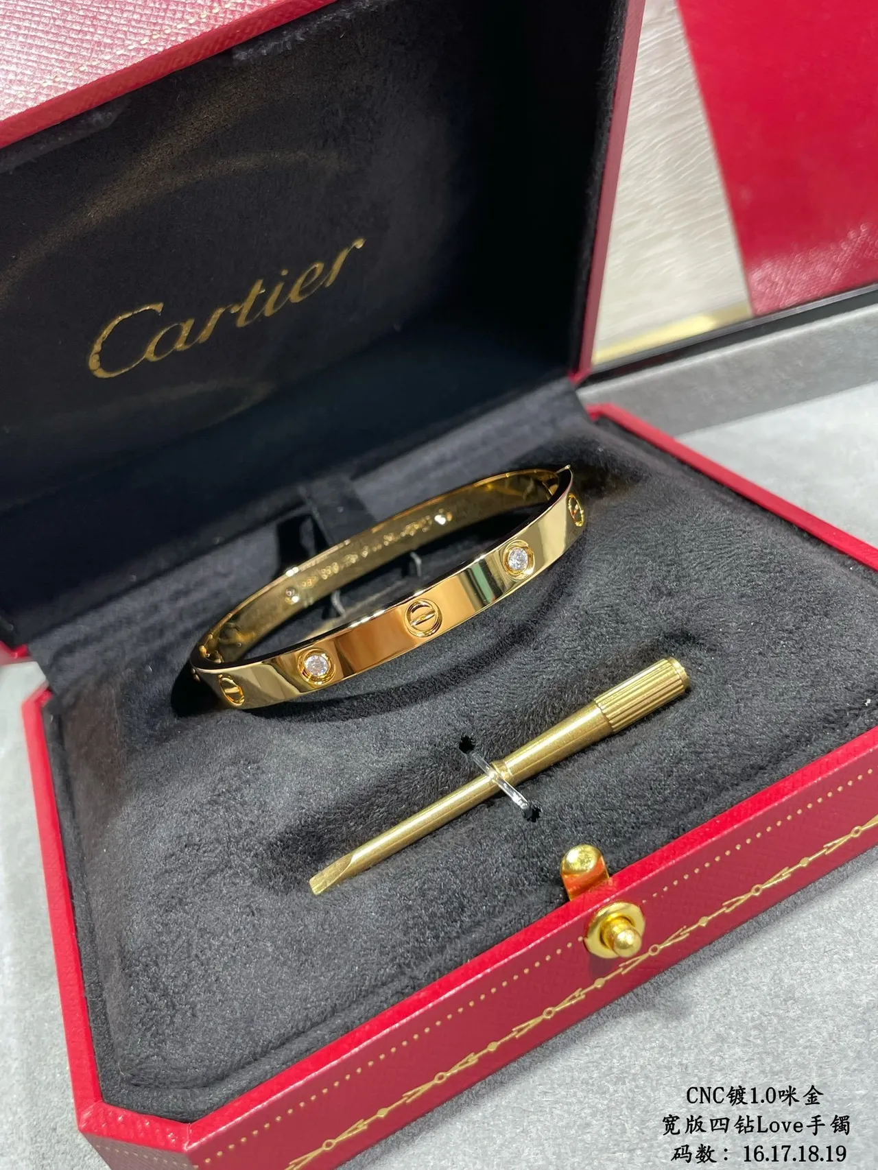 Cartier Love Brazalete Rígido Oro Plata Motivo de Tornillo 8
