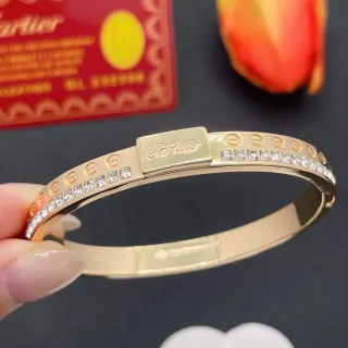 Cartier Love Gold Transparent Paved Crystal Bracelet