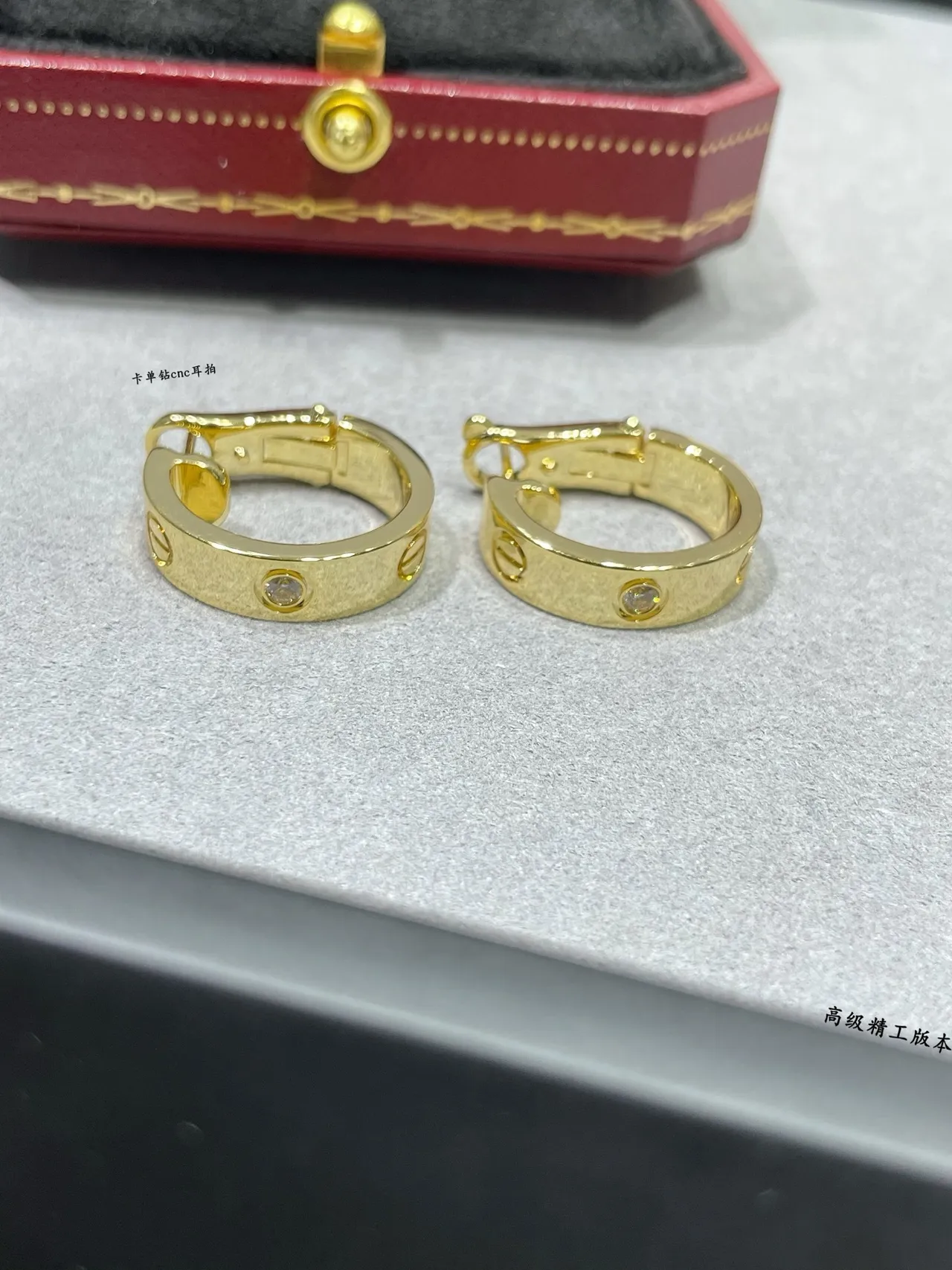 Cartier Love خاتم ذهبي بحجر واحد 4