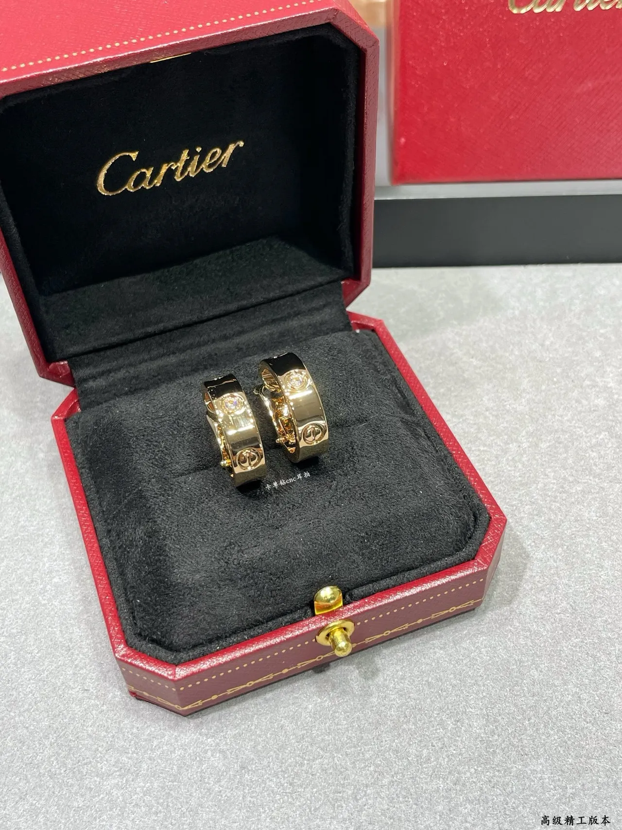 Cartier Love خاتم ذهبي بحجر واحد 9
