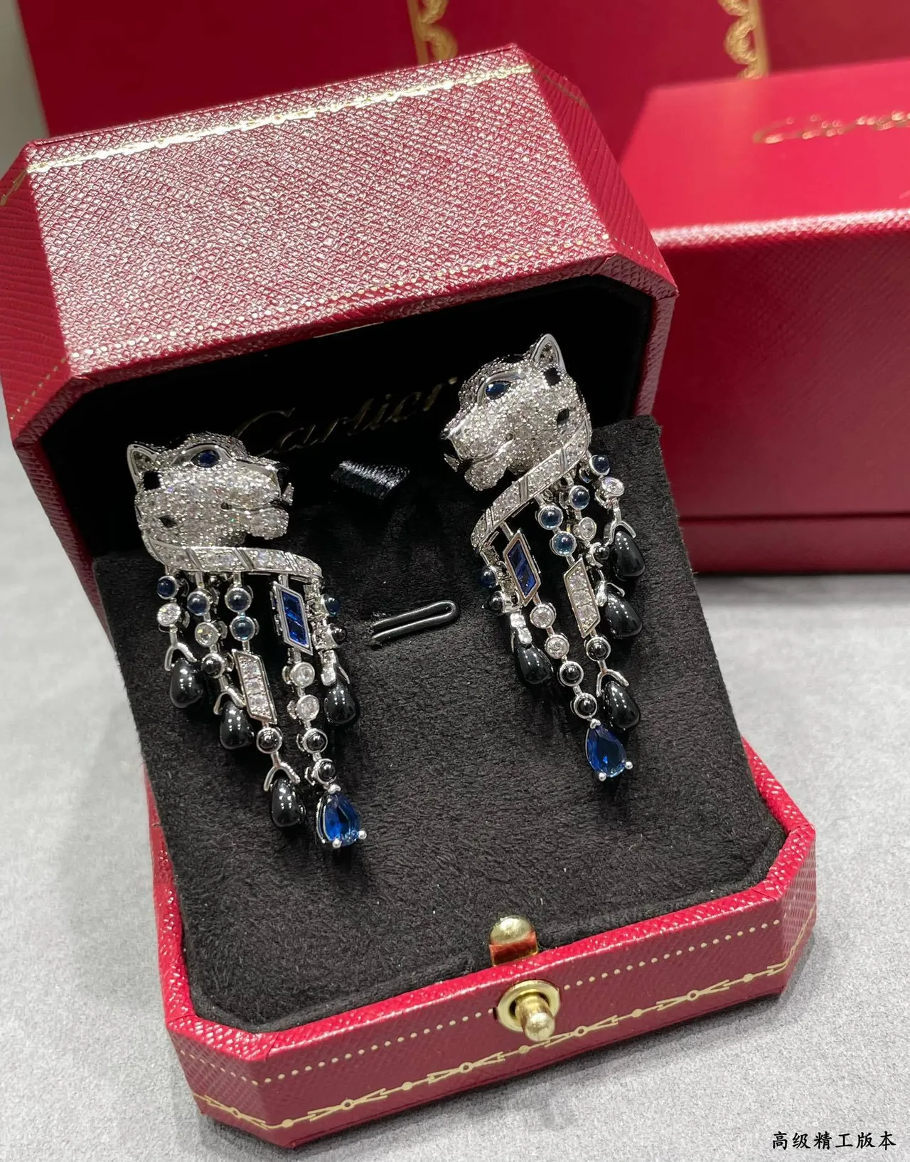 Cartier Panthère de Cartier Panther Head Pavé Diamond and Gemstone Earring 3