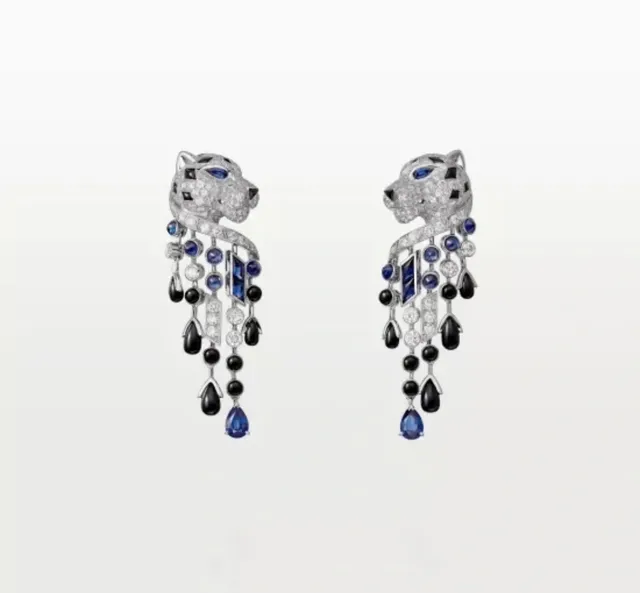 Cartier Panthère de Cartier Panther Head Pavé Diamond and Gemstone Earring 7