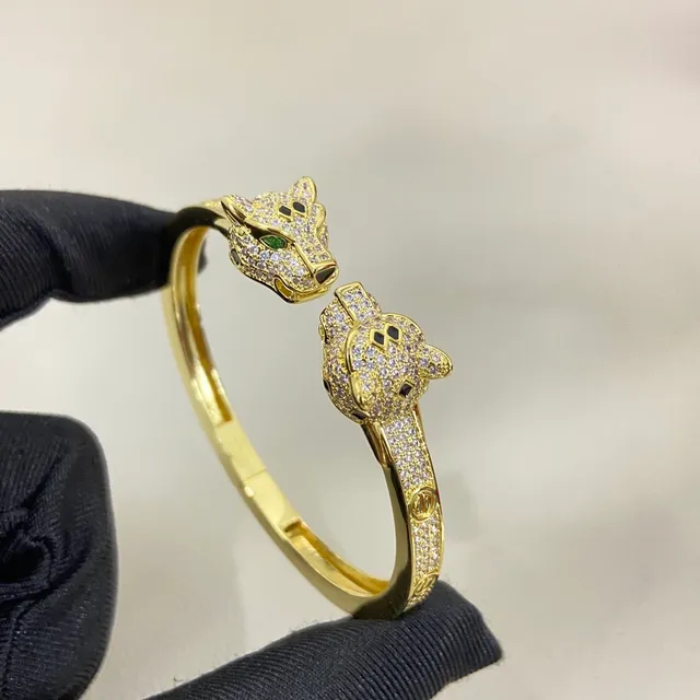 Cartier Panthère 黄金银 Pavé-Set 豹头图案手链 7