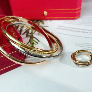 Cartier Trinity সোনা রুপো ত্রিবন্ধ আন্তঃসংযুক্ত ব্রেসলেট