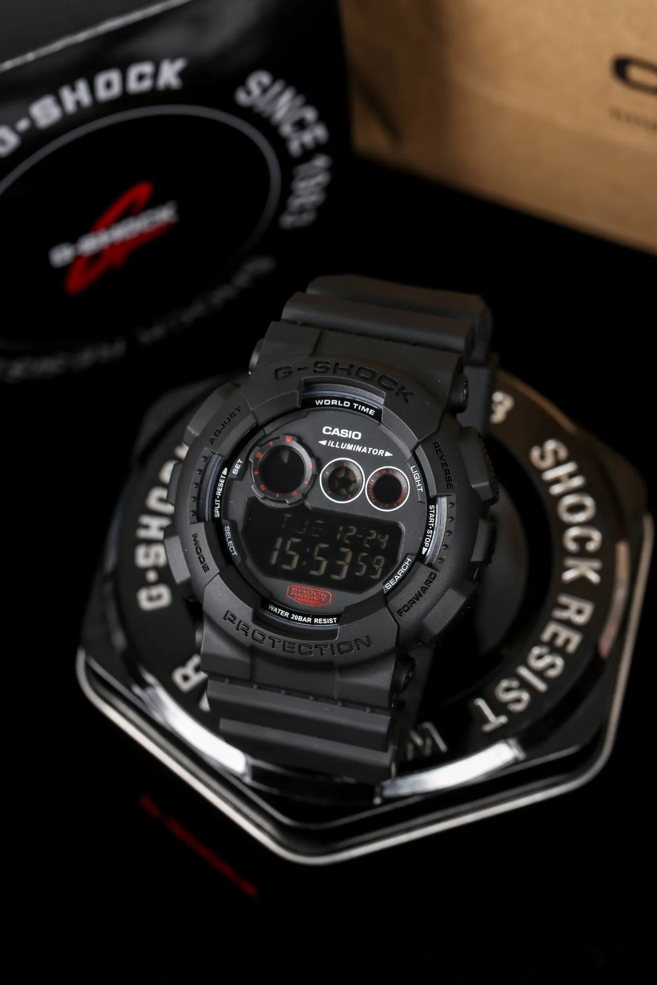 Casio G-SHOCK Black Red Rugged Digital Matte Resin Watch 9
