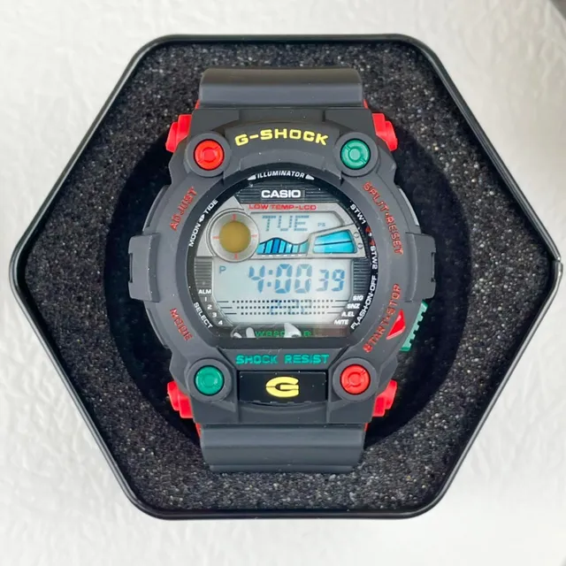 Casio G-Shock DW-5600 Negro Rojo Verde Reloj Deportivo 3