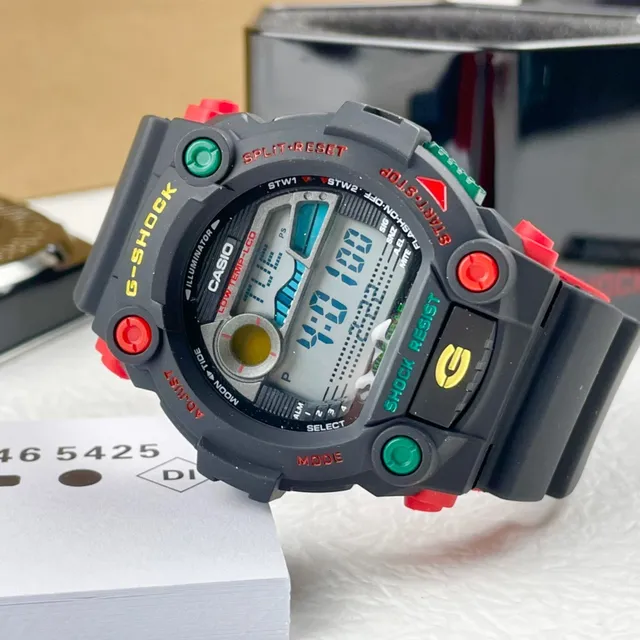 Casio G-Shock DW-5600 Negro Rojo Verde Reloj Deportivo 4