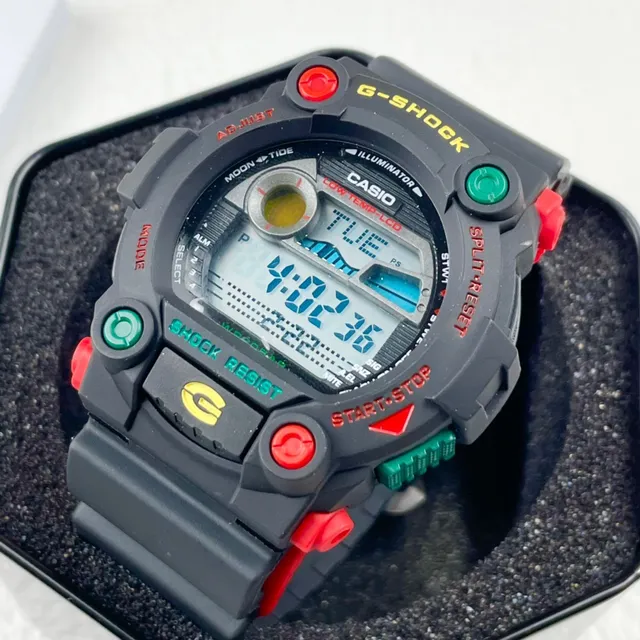 Casio G-Shock DW-5600 Negro Rojo Verde Reloj Deportivo 8