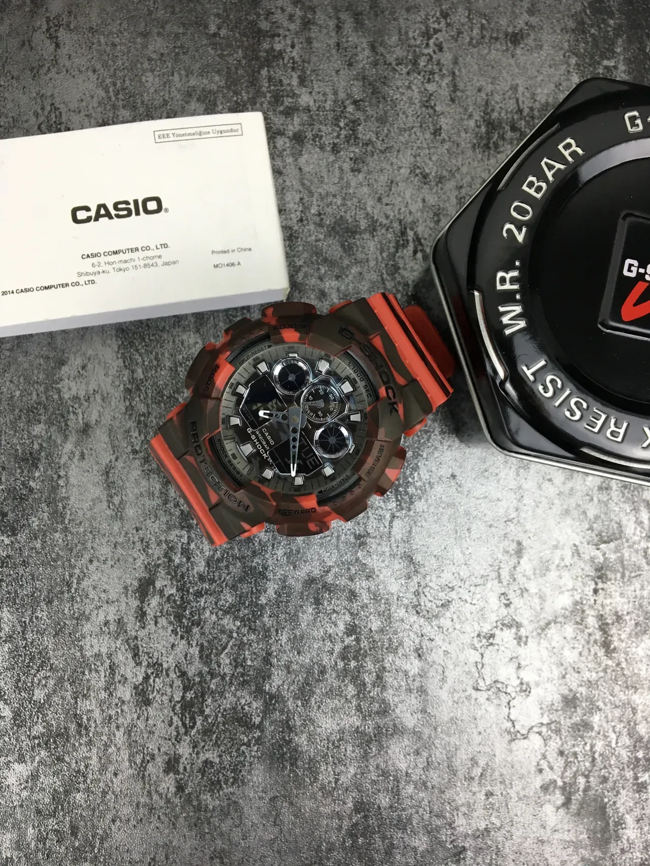 Casio G-Shock GA-100 迷彩橙色 运动手表 2