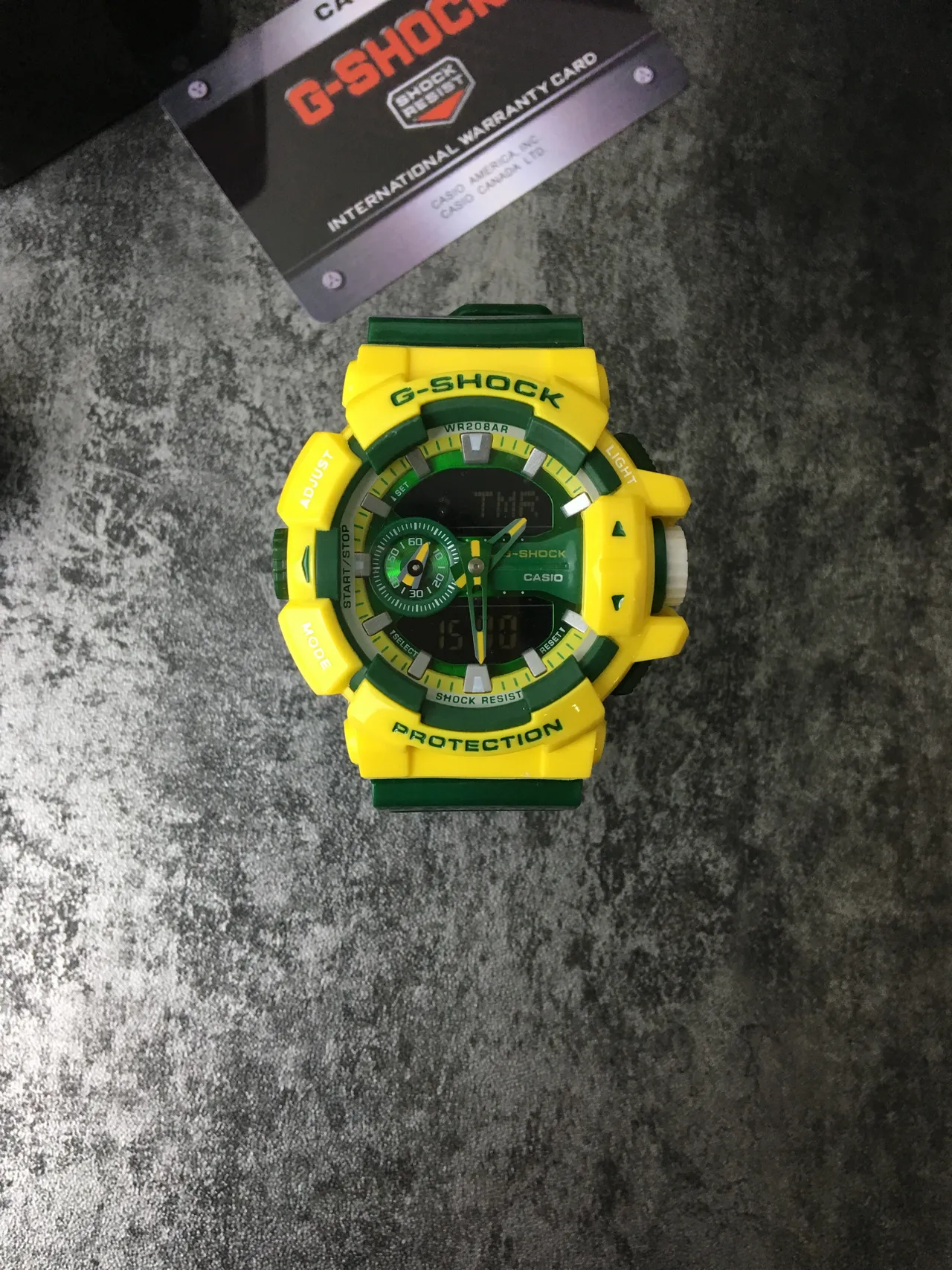 Casio G-Shock GA-100 Yellow Green Sports Watch 2
