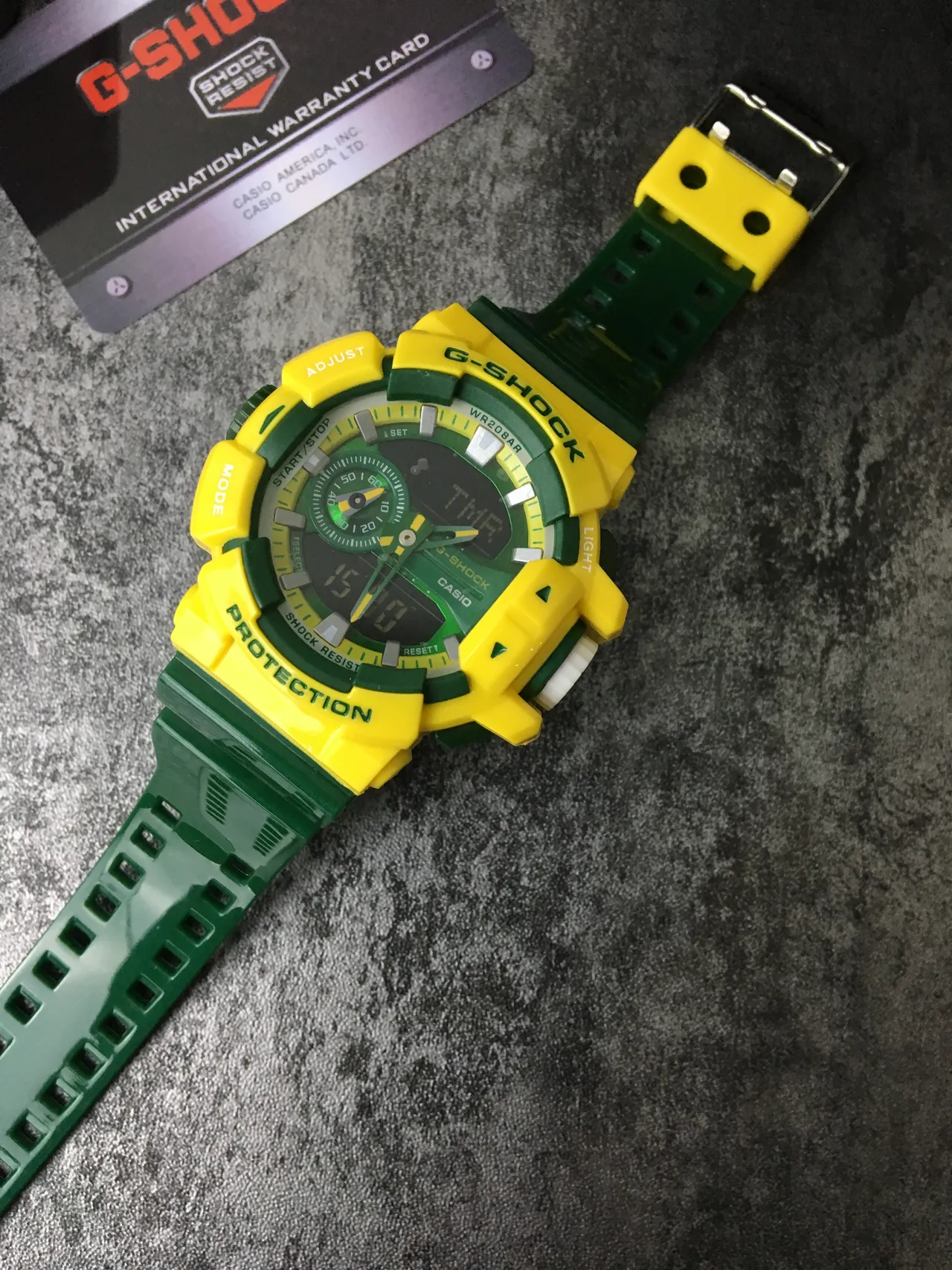 Casio G-Shock GA-100 Yellow Green Sports Watch 6