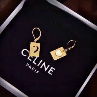 Celine असममित हार्ट मोटिफ गोल्ड-टोन इयररिंग्स