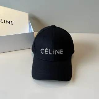 Celine क्रिस्टल लॉगो काला बेसबॉल कैप