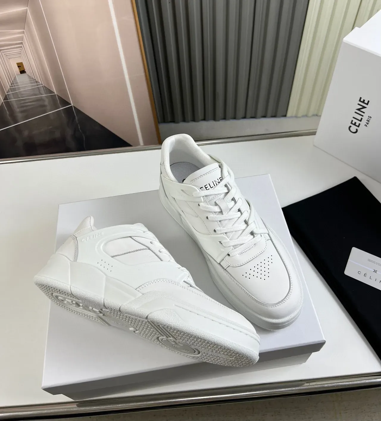 Celine CT-01 Z Trainer Sneakers Lifestyle Monocromáticas Blancas 5