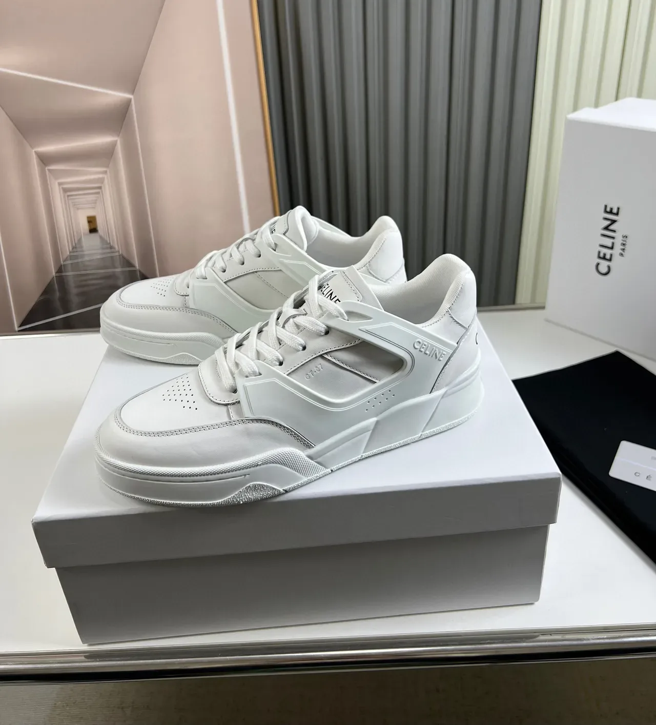 Celine CT-01 Z Trainer Sneakers Lifestyle Monocromáticas Blancas 8