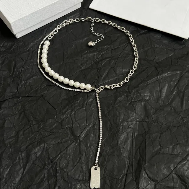Celine Collier de Chaîne avec Perles et Cristaux en Couches 2