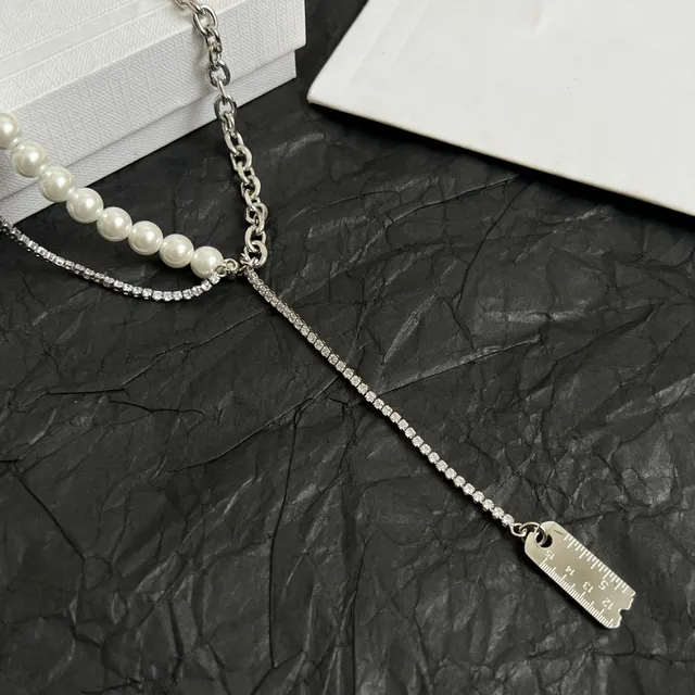 Celine Collier de Chaîne avec Perles et Cristaux en Couches 4