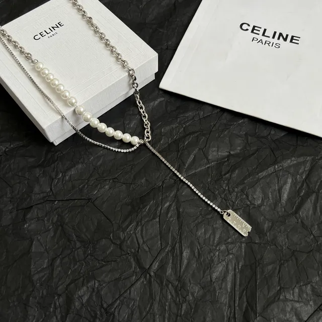 Celine Collier de Chaîne avec Perles et Cristaux en Couches 6