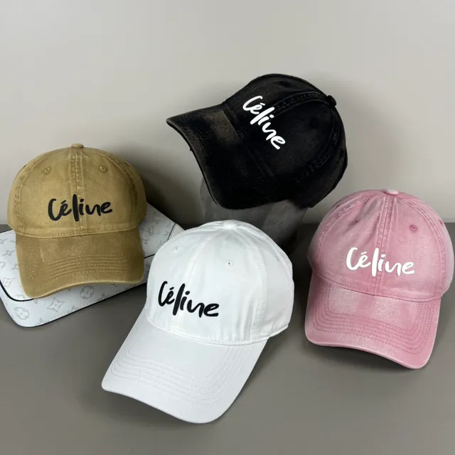 Celine লোগো ক্যাপ খাকি অনস্ট্রাকচার্ড বেসবল ক্যাপ 2