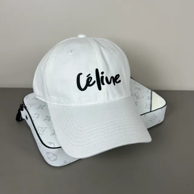 Celine লোগো ক্যাপ খাকি অনস্ট্রাকচার্ড বেসবল ক্যাপ 7