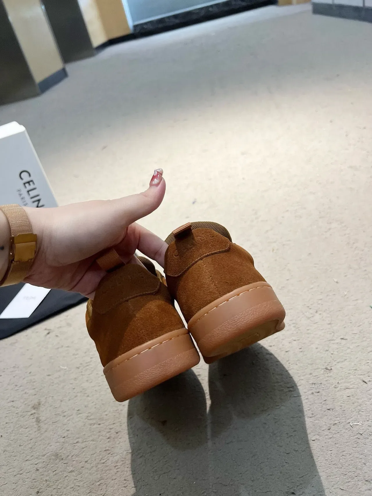 Celine Triomphe Sneakers Lifestyle Marron Suède 4