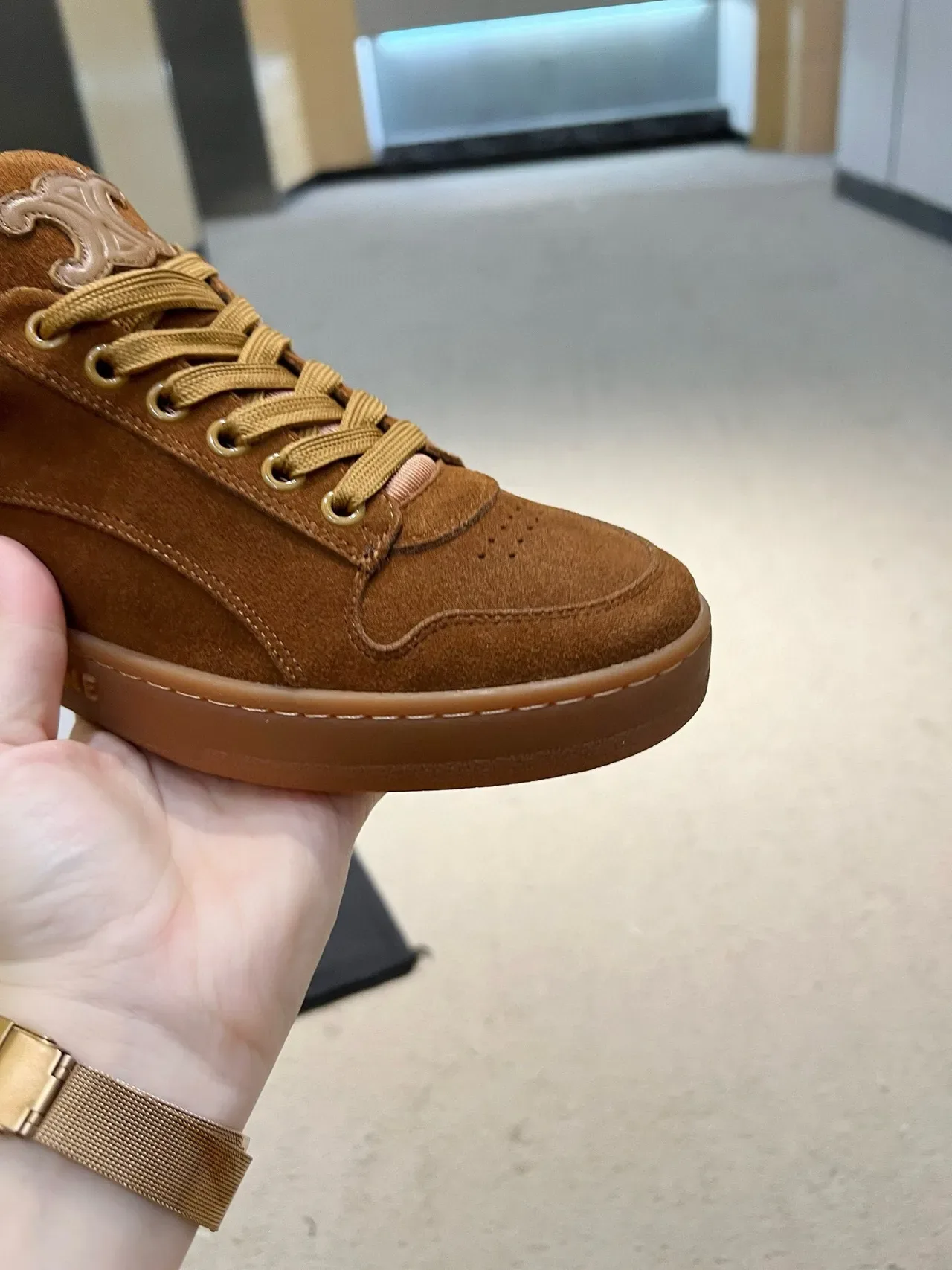 Celine Triomphe Sneakers Lifestyle Marron Suède 7