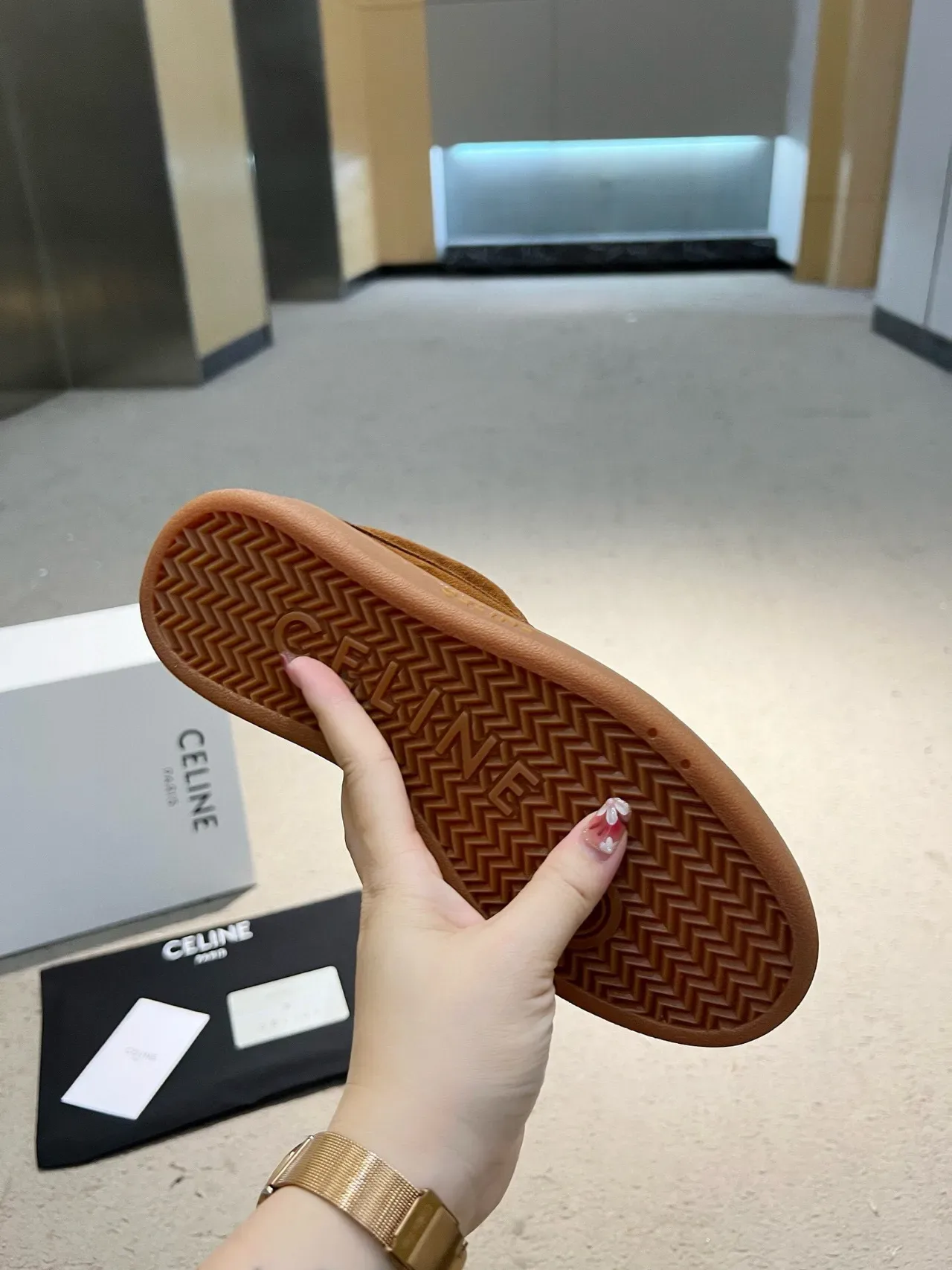 Celine Triomphe Sneakers Lifestyle Marron Suède 9