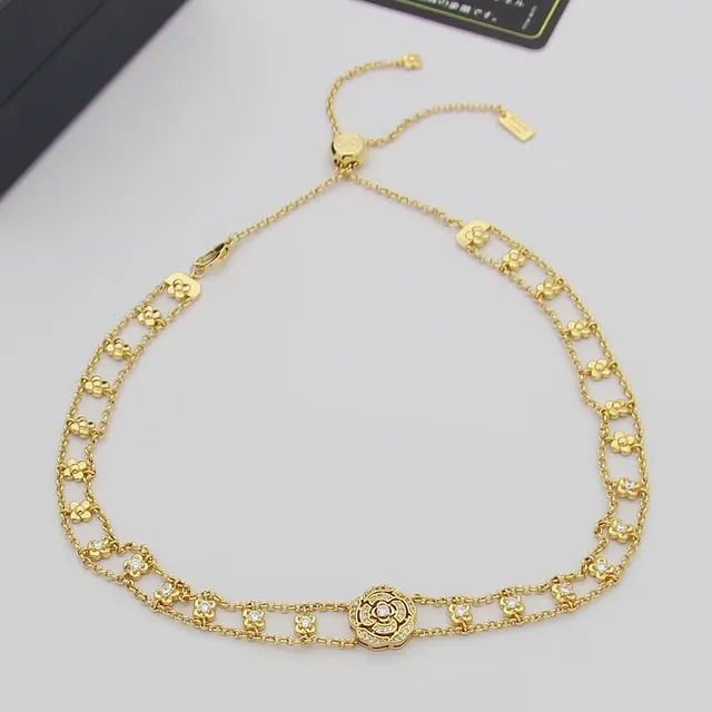 Chanel Camélia Choker ton argent Pavé gemmes collier 4