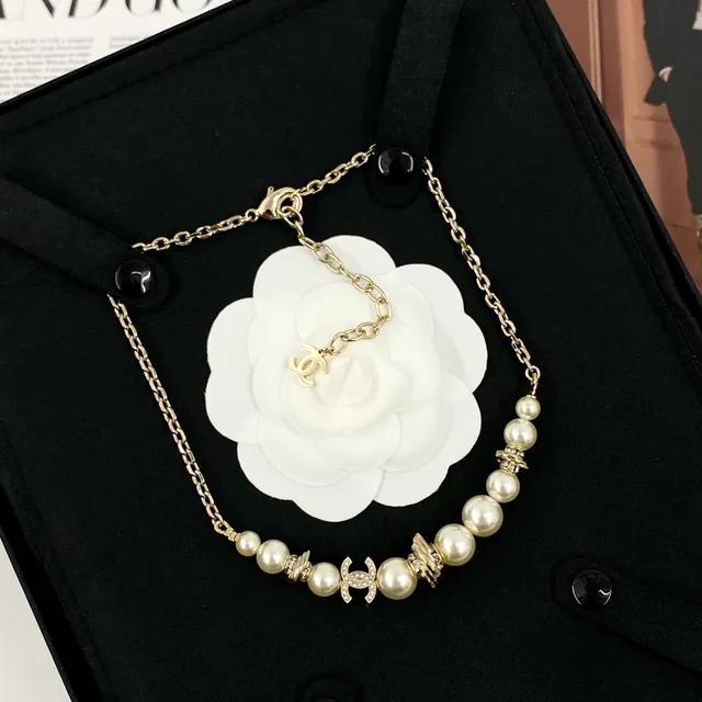 Chanel CC 珍珠项链 金色链条项链 3