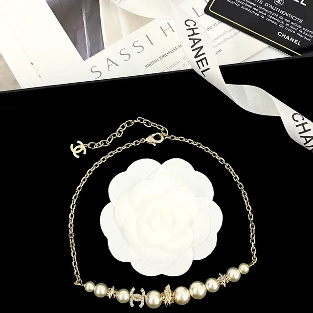 Chanel CC 珍珠项链 金色链条项链 6