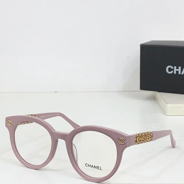 Chanel Chain Lunettes Optiques Noires Dorées Brillantes en Acétate avec Marques 6