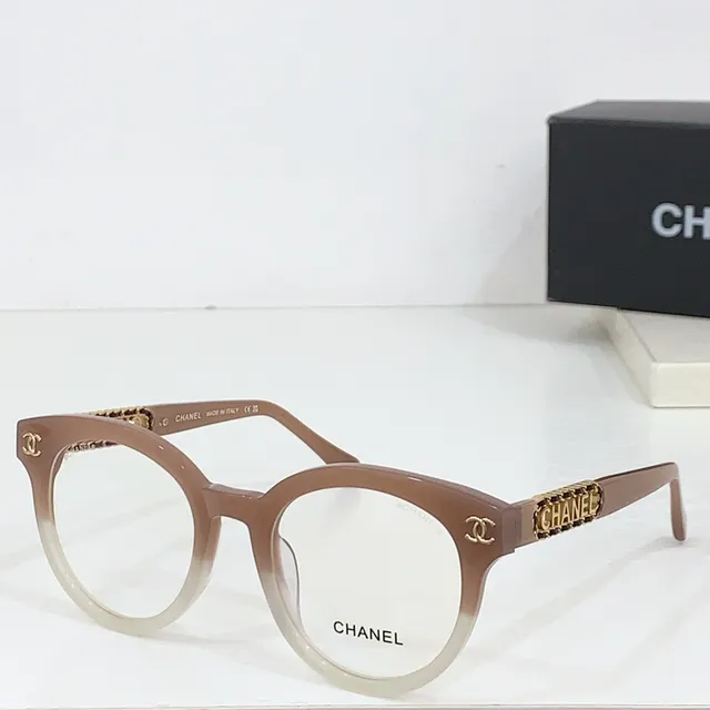 Chanel Chain Lunettes Optiques Noires Dorées Brillantes en Acétate avec Marques 7