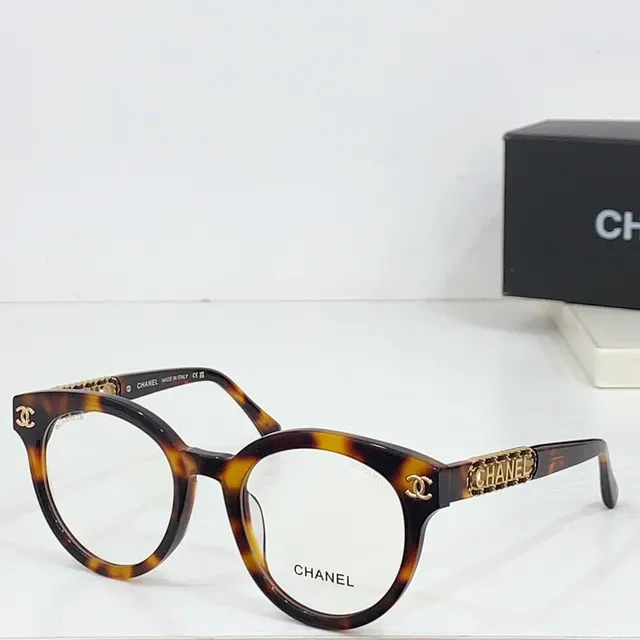 Chanel Chain Lunettes Optiques Noires Dorées Brillantes en Acétate avec Marques 8