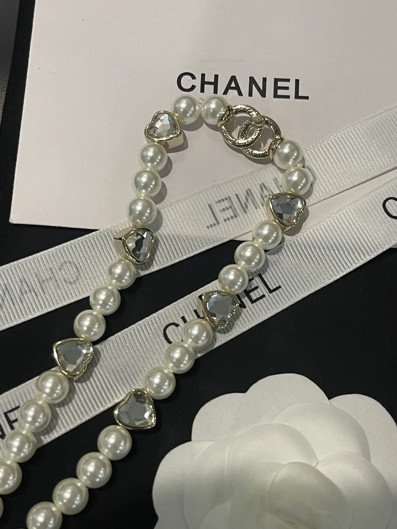 Chanel Pearl and Crystal CC Logo Necklace 4