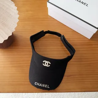 Chanel Visor 黑白 刺绣 logo 轮廓 棒球帽