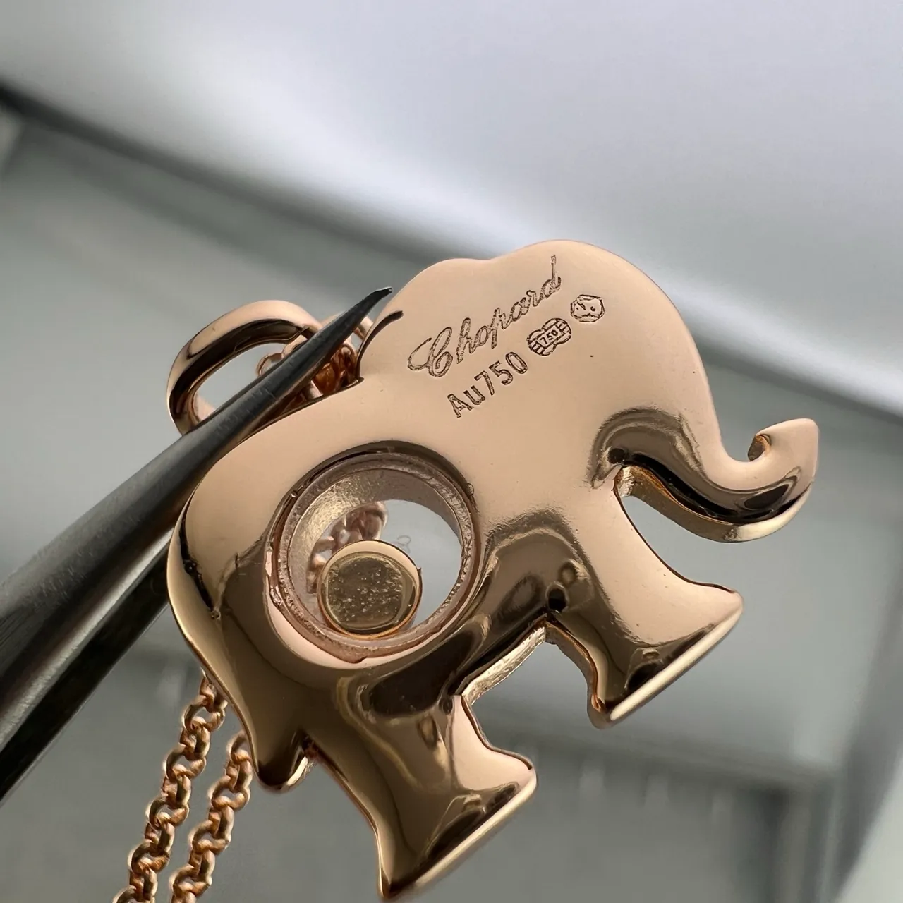 Chopard Happy Elephant Pavé Diamond Pendant Necklace 4