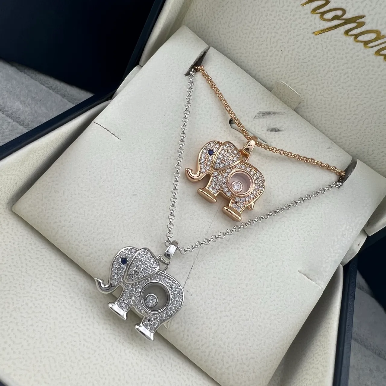 Chopard Happy Elephant Pavé Diamond Pendant Necklace 7