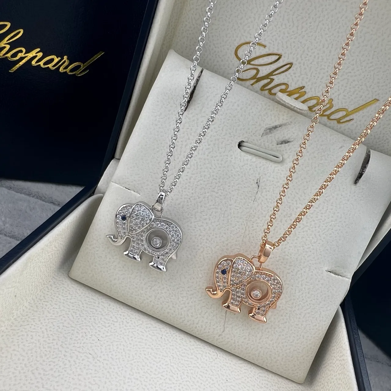 Chopard Happy Elephant Pavé Diamond Pendant Necklace 8