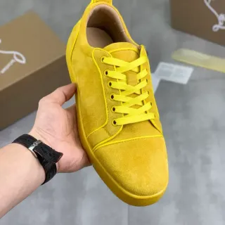 Christian Louboutin Yellow Suede Low-Top Lifestyle Sneaker
