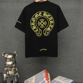Chrome Hearts Crest Graphic Black and Yellow T-Shirt