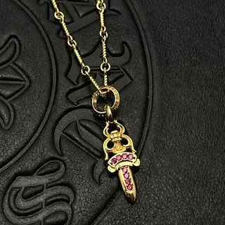 Chrome Hearts ক্রস খঞ্জর তলোয়ার পেন্ডেন্ট হার 4