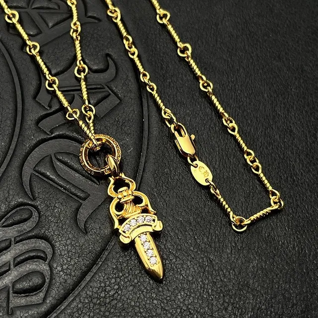 Chrome Hearts ক্রস খঞ্জর তলোয়ার পেন্ডেন্ট হার 7