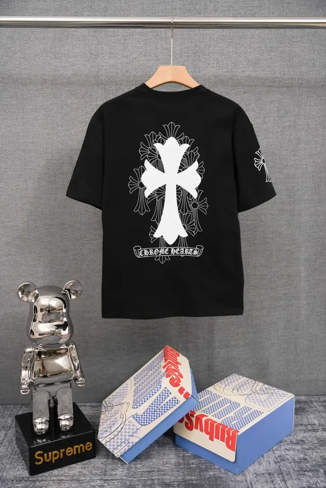 Chrome Hearts এমব্রয়ডারি লোগো অফ-হোয়াইট টি-শার্ট 2