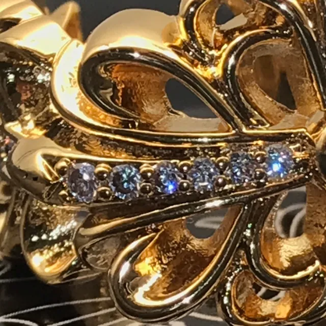 Chrome Hearts 花朵十字架 Pavé 金戒指 5