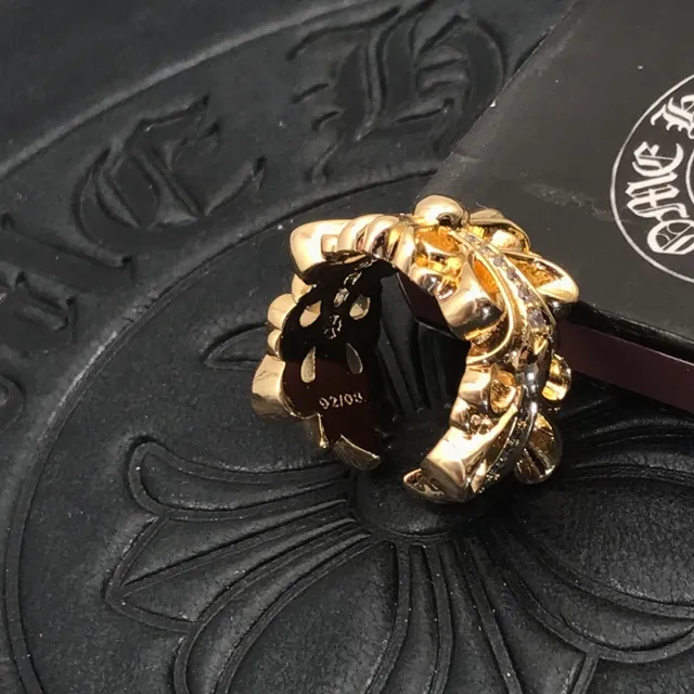 Chrome Hearts 花朵十字架 Pavé 金戒指 6