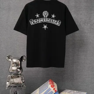 Chrome Hearts ग्राफिक प्रिंट ब्लैक टी-शर्ट